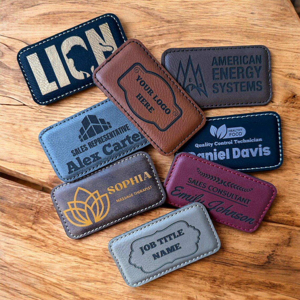 Personalized Name Tag Badge Magnet Attachment Customized Identification Engraved - 5 Pieces