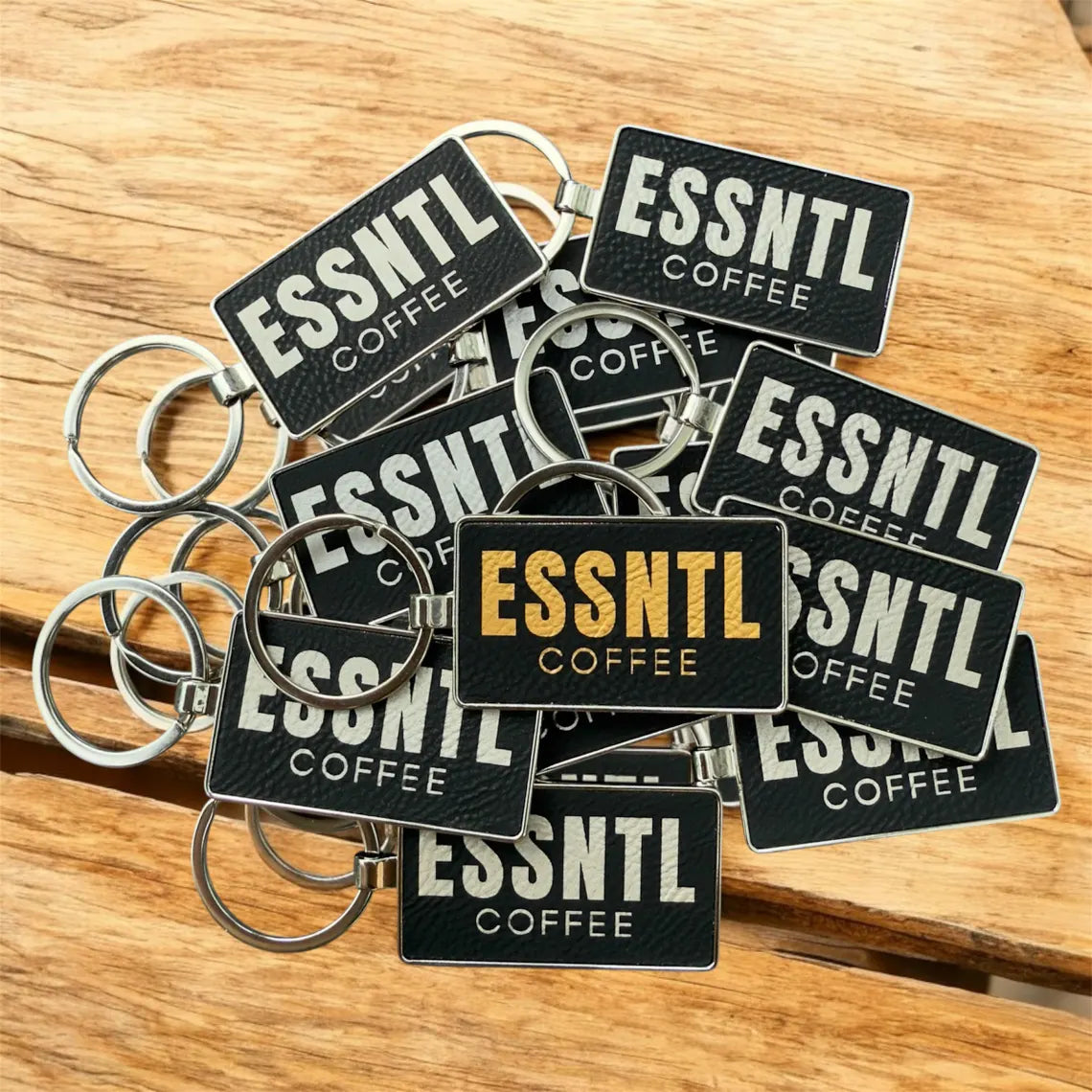 Custom Engraved Keychain Leather & Metal