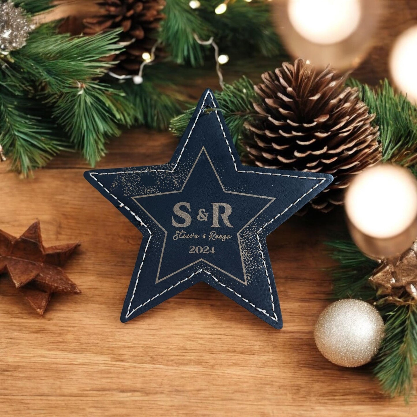 Custom Christmas Tree Ornament, Leather Bulk Wholesale Logo Client Gifting, Corporate Holiday Stocking Stuffers, Personalized Decor