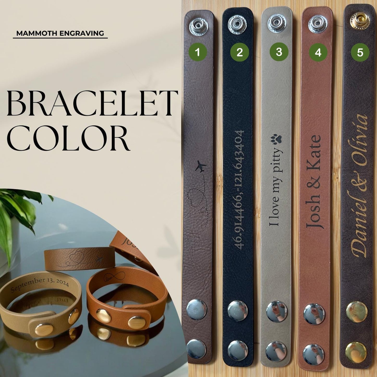 Engraved Leather Gifts in Bulk • Custom Bracelets & Corporate Orders