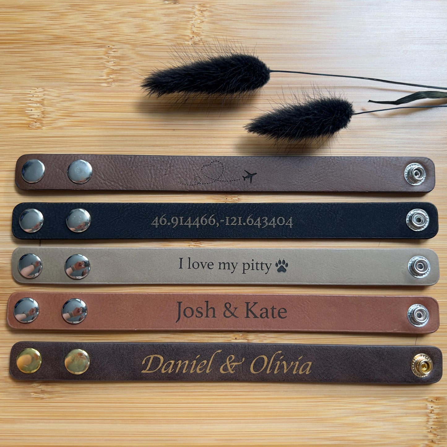 Engraved Leather Gifts in Bulk • Custom Bracelets & Corporate Orders