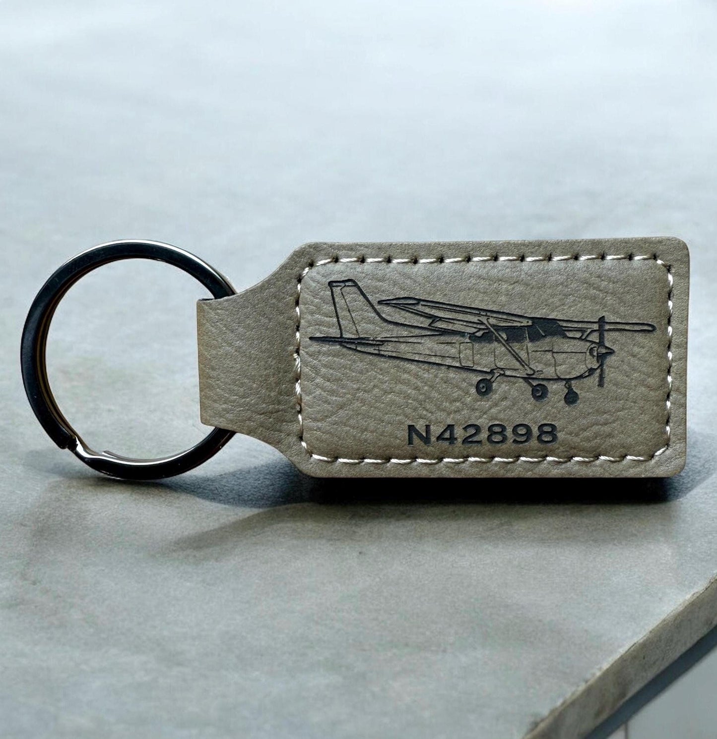 Personalized Vegan Leather Keychain: Custom Engraved Gift