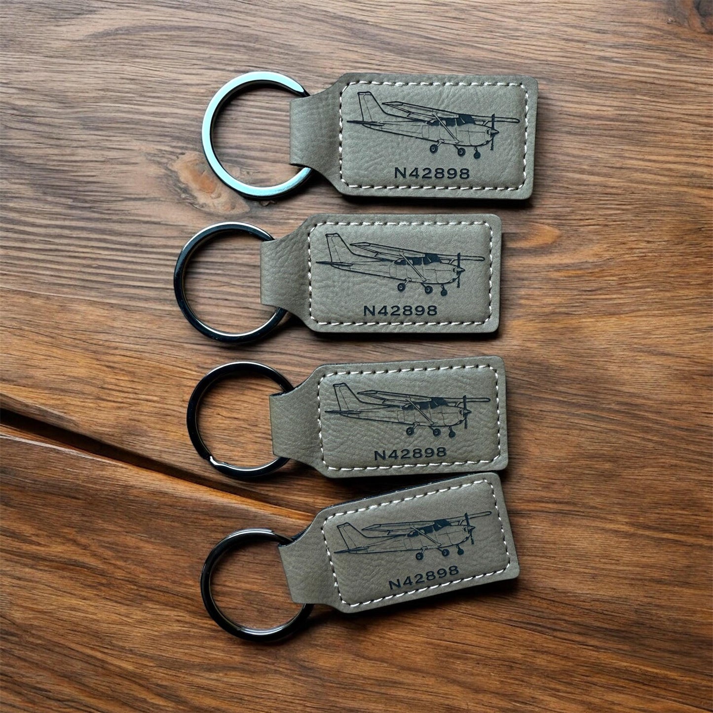 Personalized Vegan Leather Keychain: Custom Engraved Gift