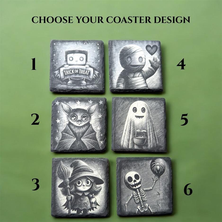 Halloween Slate Coaster for Restaurants, Bars & Home Decor