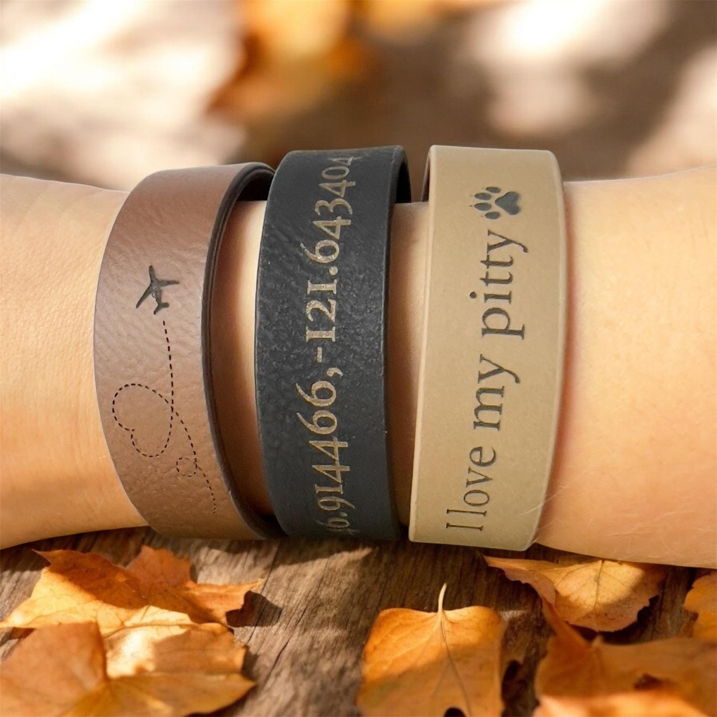 Personalized Leather Bracelet, Custom Word Bracelet for Men Women, Reminder Bracelet, Leather Cuff Bracelet Engraved, Gifts for Boyfriend