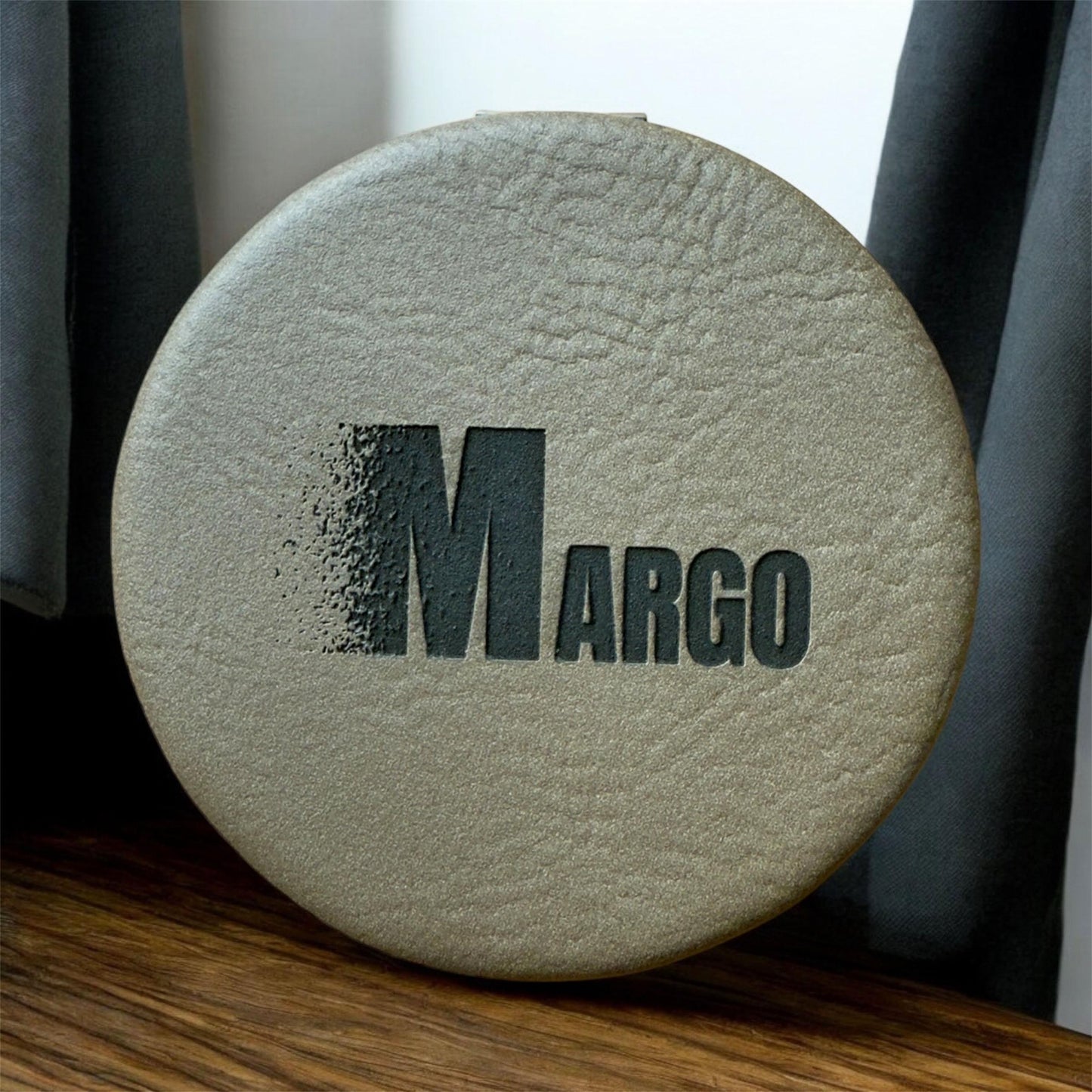 Personalized Leatherette Compact Mirror, Engraved Makeup Mirror, Bridesmaid Gift