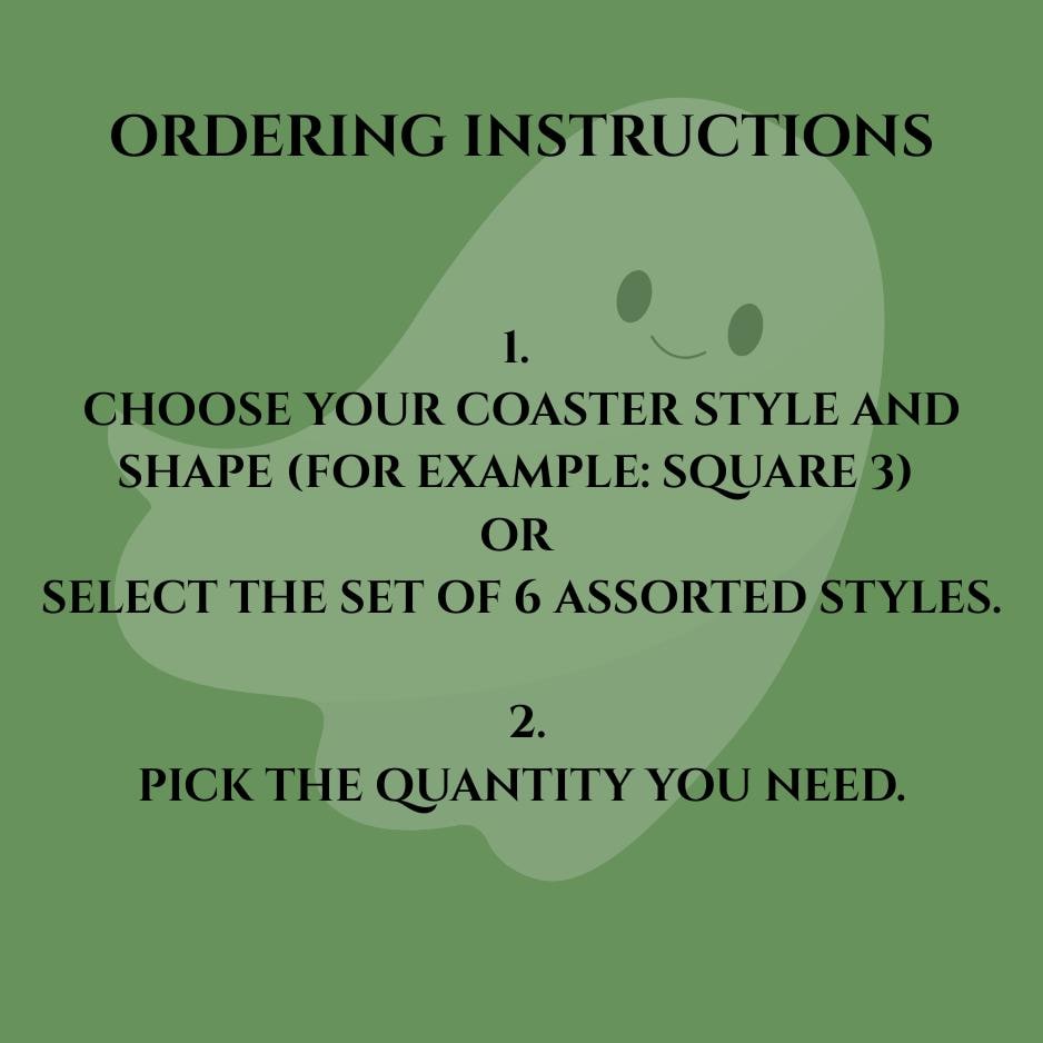 Halloween Slate Coaster for Restaurants, Bars & Home Decor