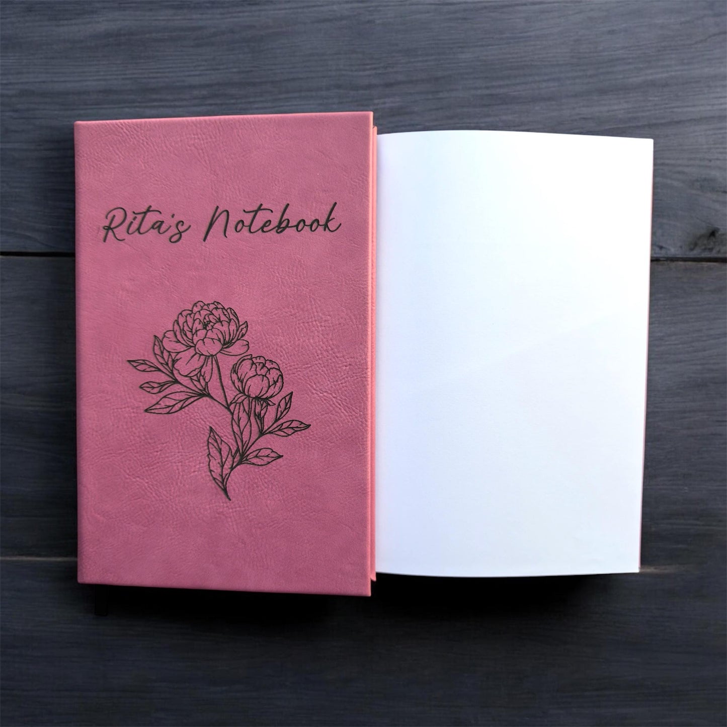 Personalized Leatherette Journal: Engraved Custom Notebook