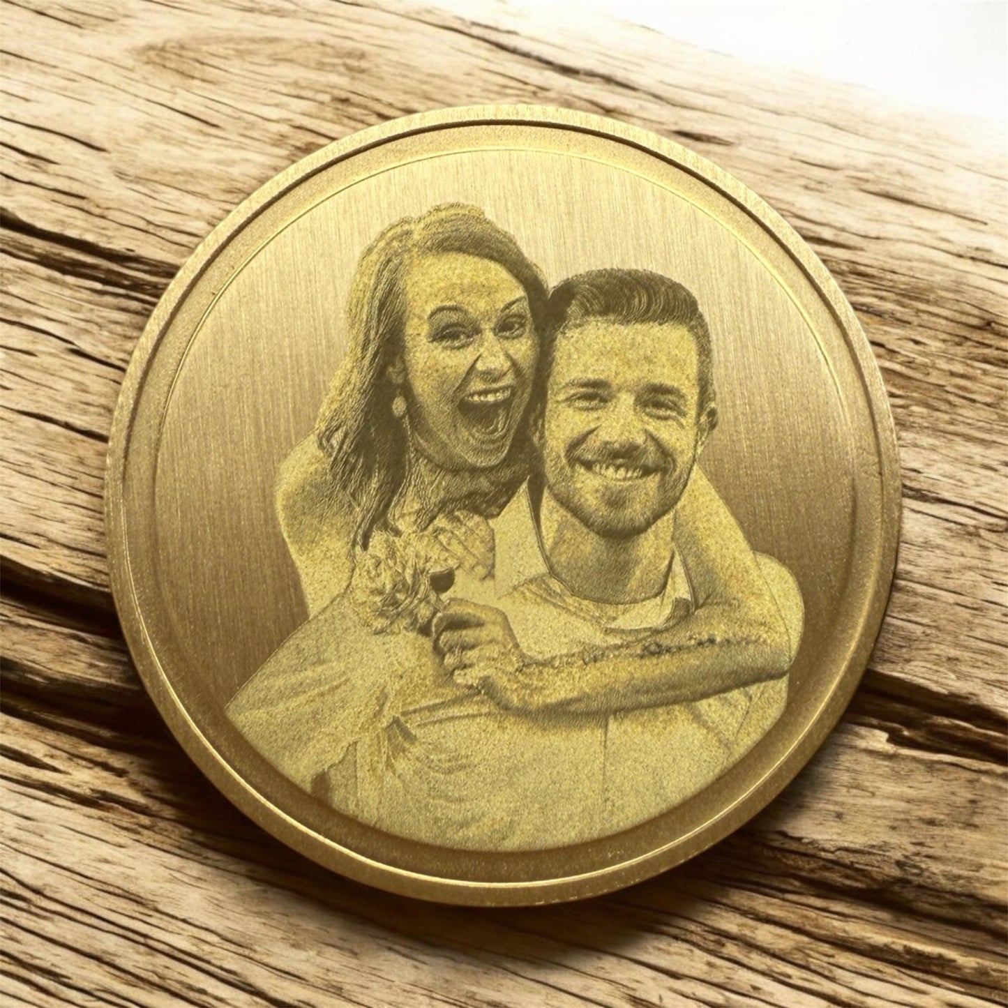 Custom Brass Challenge Coin, Decision Coin, Flip Coin, Souvenir Token, Fathers Day Gift, Gift for Her, Personalized Gift, photo engraving