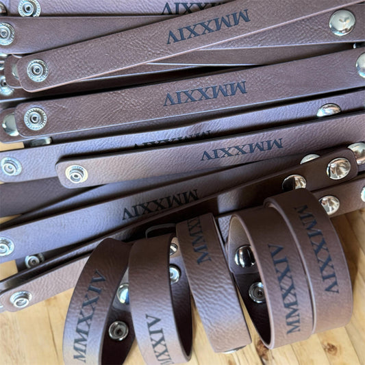 Engraved Leather Gifts in Bulk • Custom Bracelets & Corporate Orders