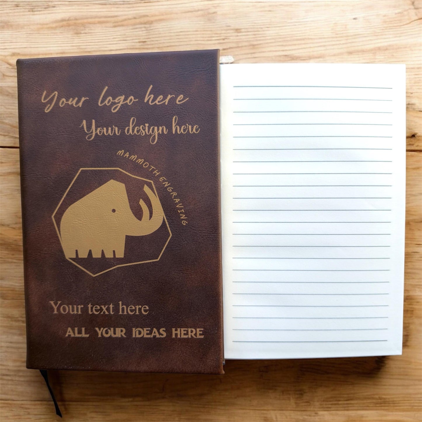 Personalized Leatherette Journal: Engraved Custom Notebook