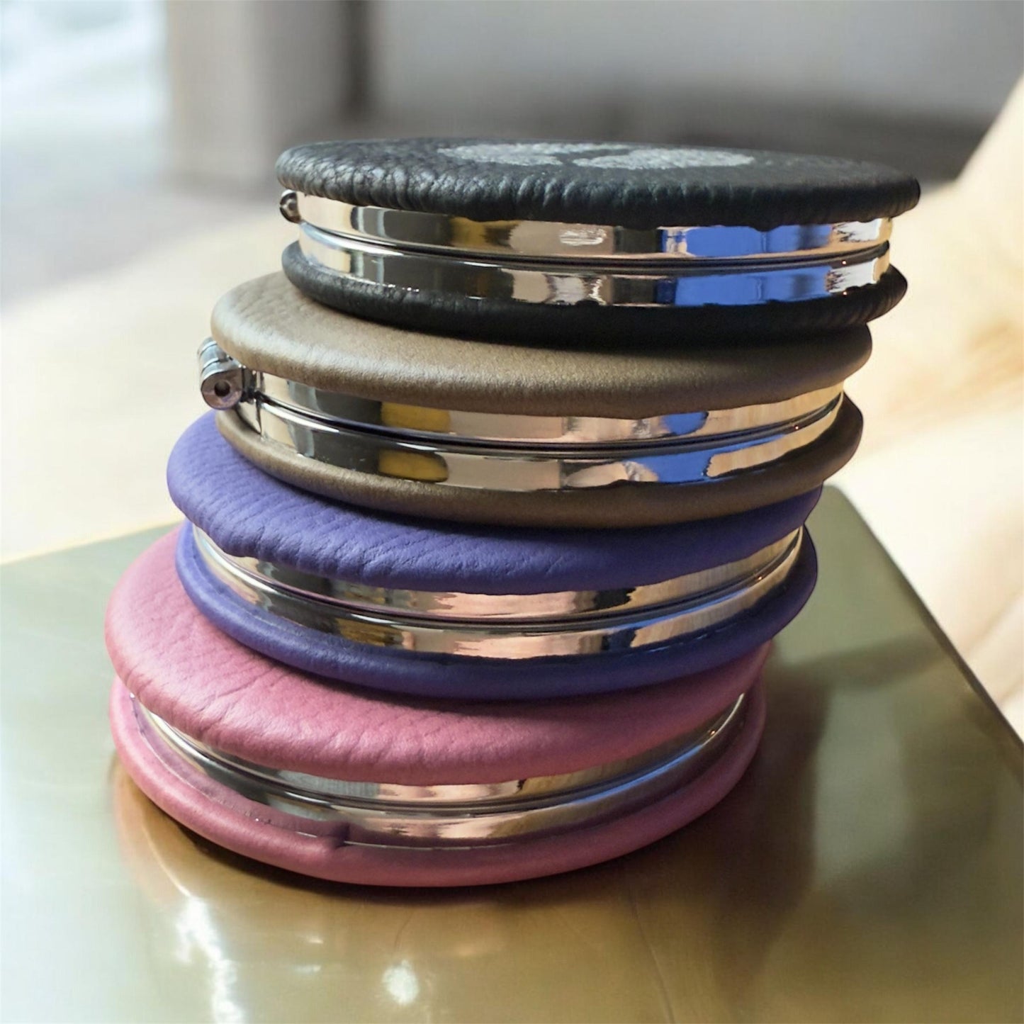 Personalized Leatherette Compact Mirror, Engraved Makeup Mirror, Bridesmaid Gift