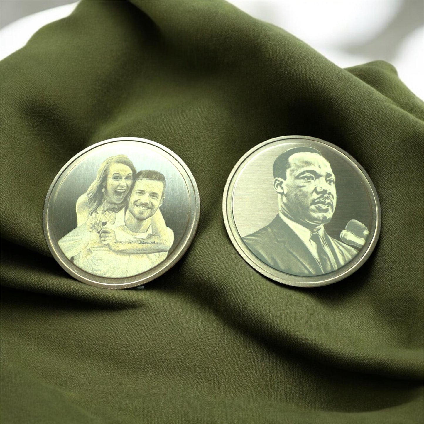 Custom Brass Challenge Coin, Decision Coin, Flip Coin, Souvenir Token, Fathers Day Gift, Gift for Her, Personalized Gift, photo engraving