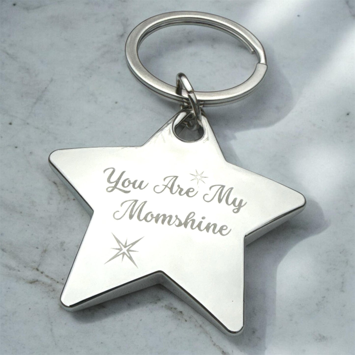 Personalized Keychain Stainless Steel Silver - Customizable Engraved Key Holder
