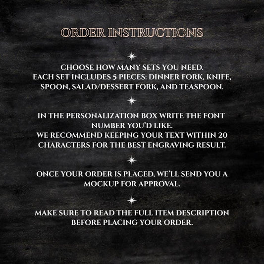 Personalized Dining UTENSIL FLATWARE set Fork Spoon Knife MODERN Custom Engraved Bridesmaid Housewarming Wedding