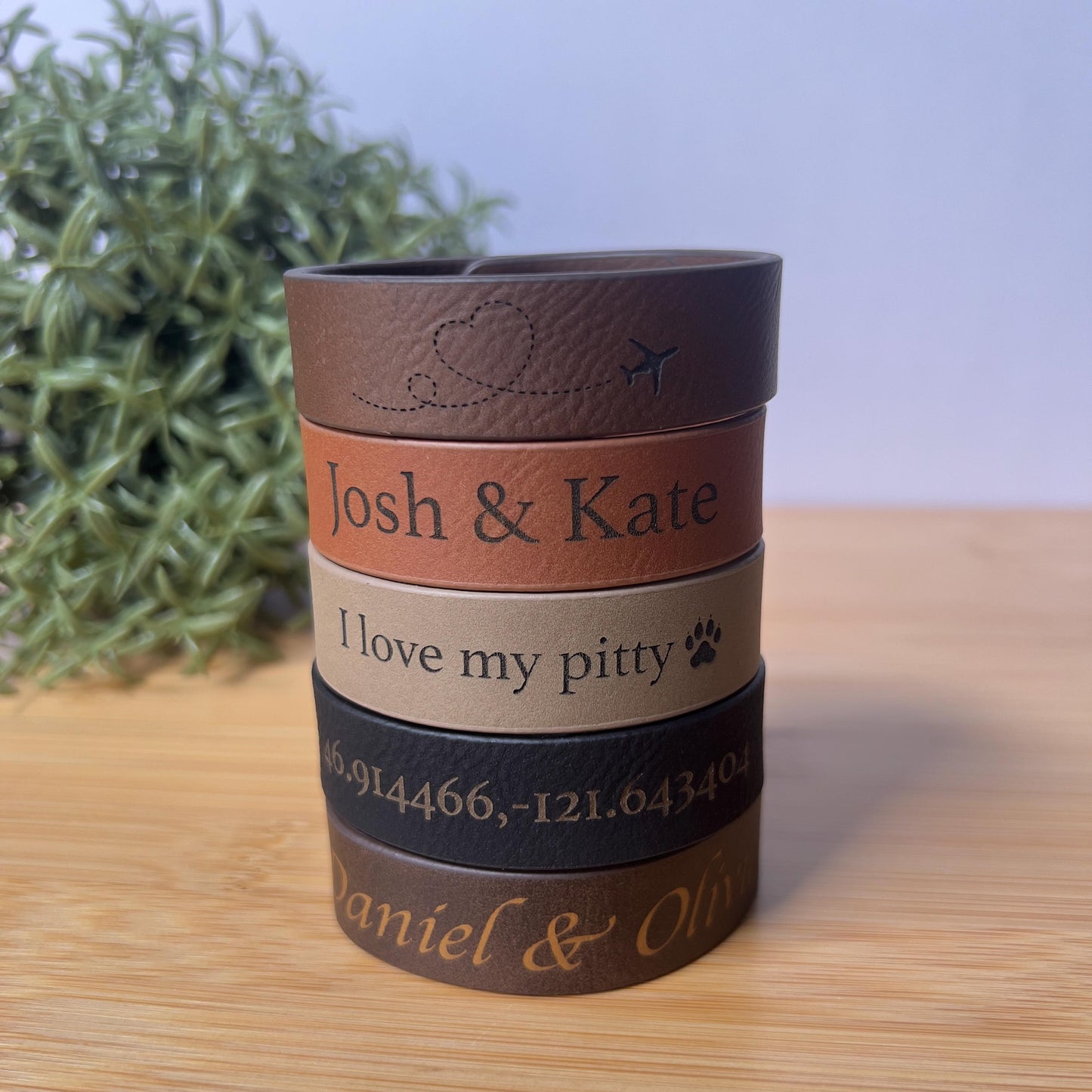 Personalized Leather Bracelet, Custom Word Bracelet for Men Women, Reminder Bracelet, Leather Cuff Bracelet Engraved, Gifts for Boyfriend