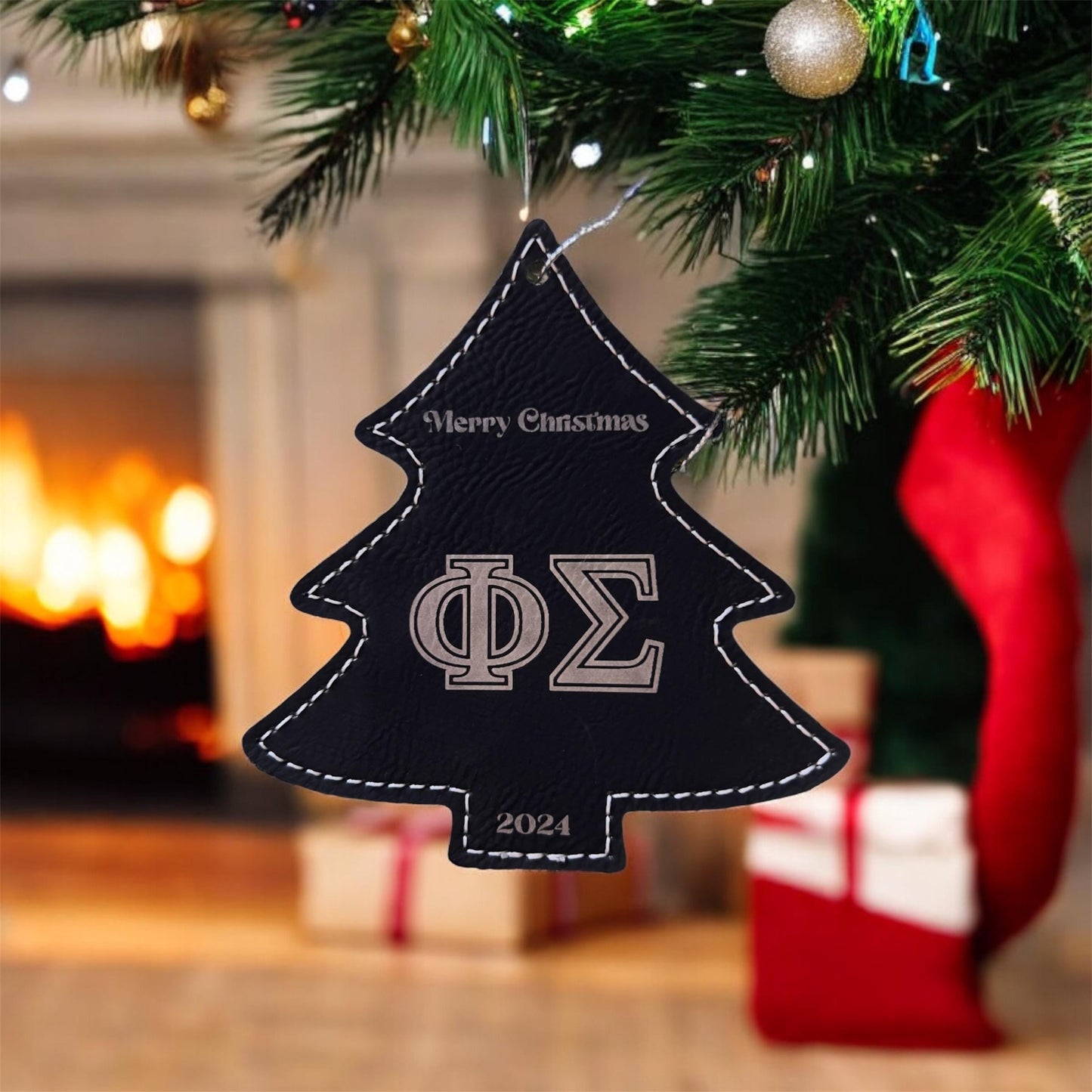 Custom Christmas Tree Ornament, Leather Bulk Wholesale Logo Client Gifting, Corporate Holiday Stocking Stuffers, Personalized Decor