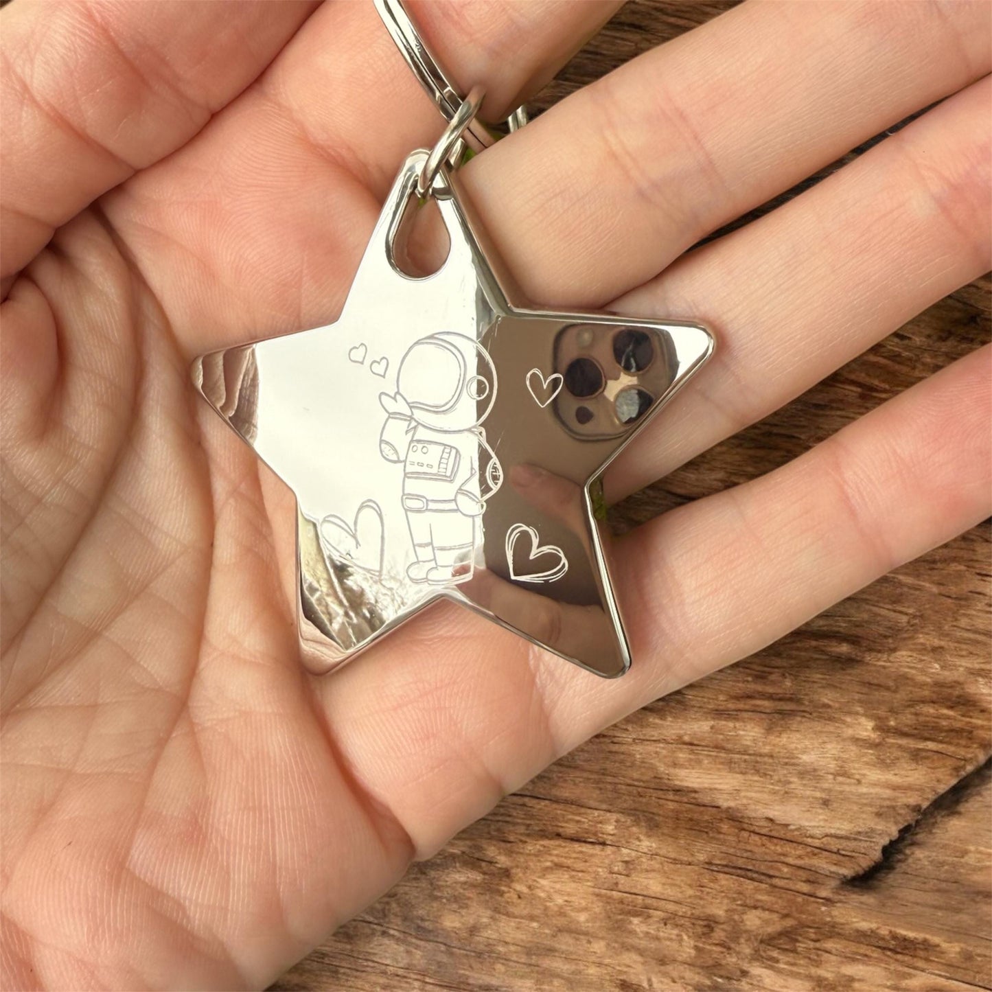 Personalized Keychain Stainless Steel Silver - Customizable Engraved Key Holder