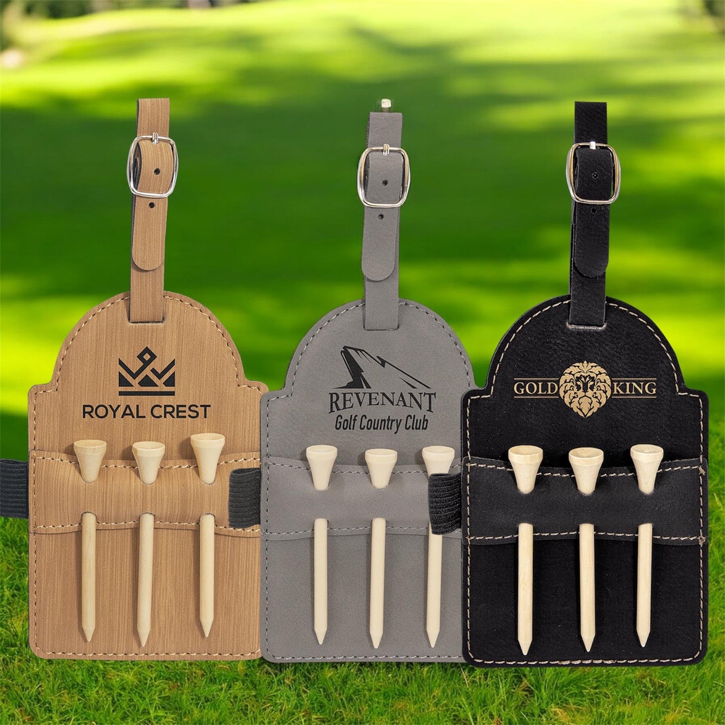 Personalized Golf Tag, Leather Golf Bag Tag with Tees,Engraved Golf Tee Holder,Custom Golf Accessories,Gifts for Grandpa, Dad Birthday Gift