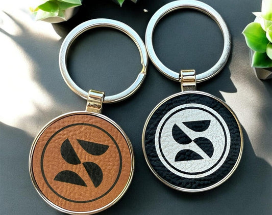 Custom Engraved Keychain Leather & Metal