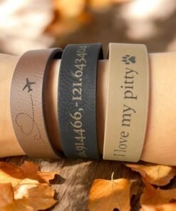Personalized Leather Bracelet, Custom Word Bracelet for Men Women, Reminder Bracelet, Leather Cuff Bracelet Engraved, Gifts for Boyfriend