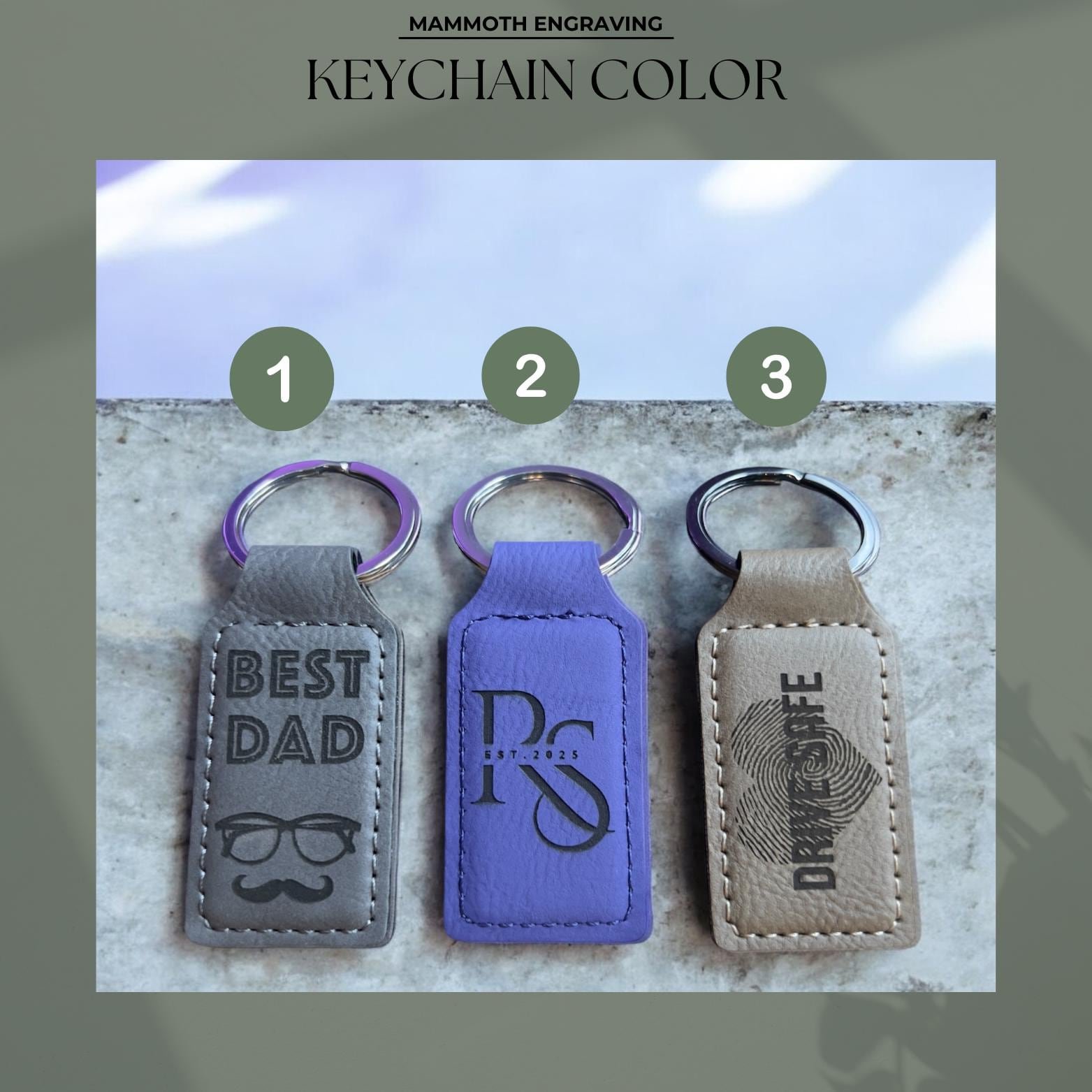 Personalized Vegan Leather Keychain: Custom Engraved Gift - Image 9