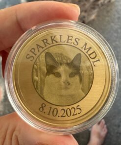 Custom Engraved Brass Memorial Coin, Personalized Photo Token