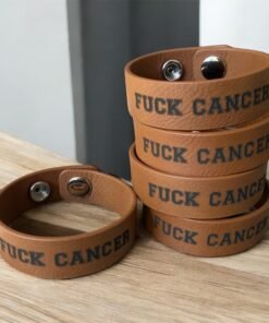 Fuck Cancer Leatherette Bracelet, Engraved Support Gift